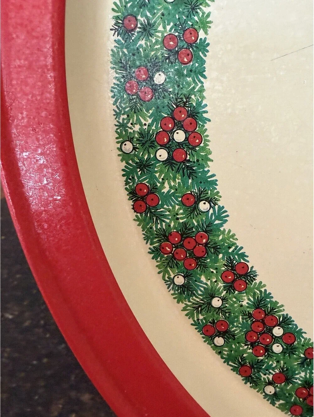Vintage 1988 Potpourri Press Hong Kong Santal Christmas Tray Metal 13.5” EUC